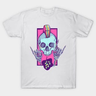 Rock on punk skull T-Shirt